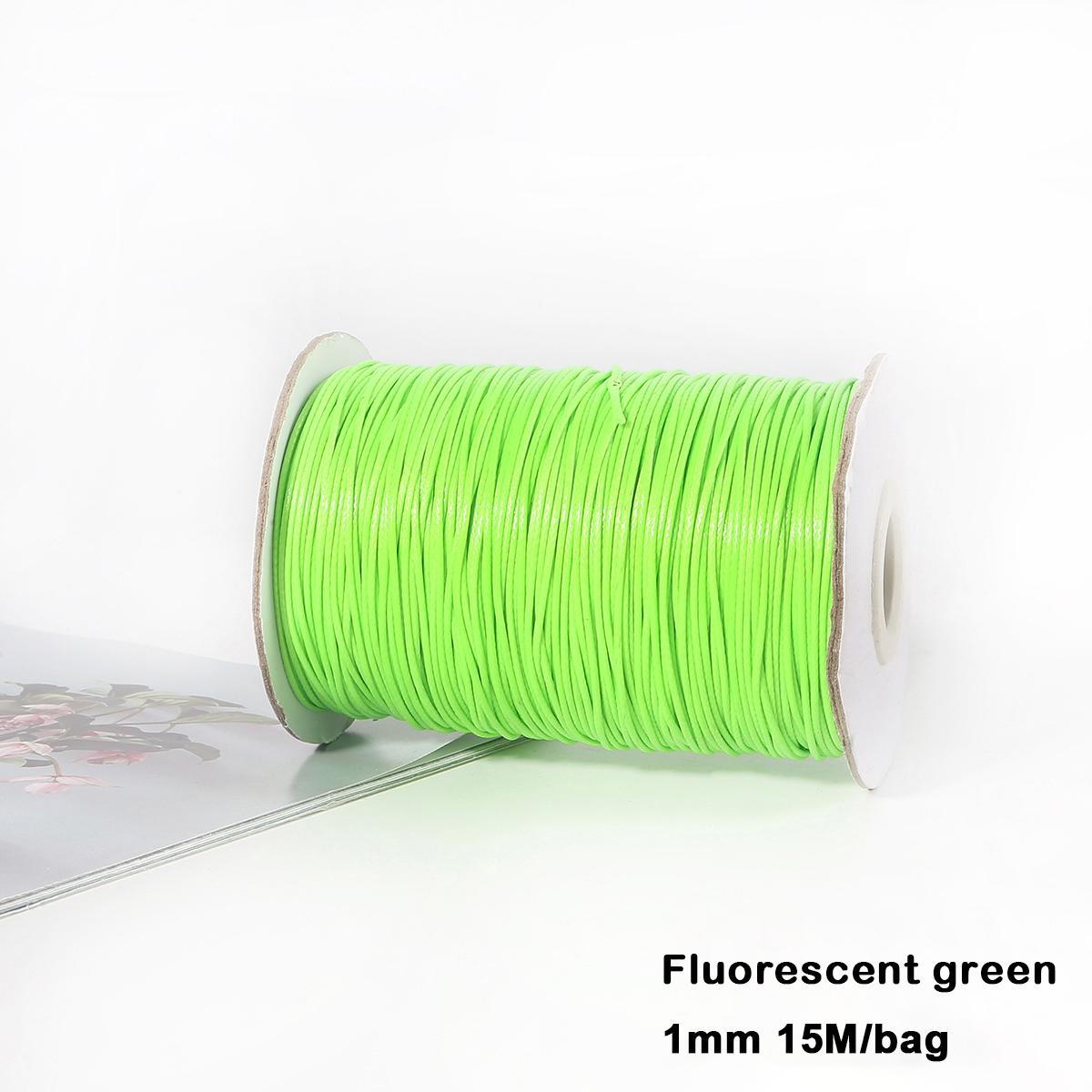 

Разноцветные вощеные хлопковые шнуры для макраме, ювелирные бусины, изготовление ювелирных изделий своими руками 1mm 15meter флуоресценции зеленый