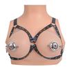 QKKQ Nipple Toys Breast Clamps Screw Locked Strapon Belt or Steel Chain Beads Chain Breast Clips with BDSM Collar Leather Choker