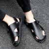 Hochwertige handgefertigte Herrenschuhe Sommer trendige Designstile Outdoor Freizeit Strand Walking Schwarz weiß atmungsaktive Sandalen
