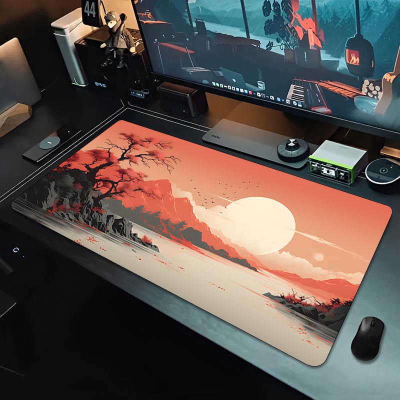 Sunset Scenery Pc Keyboard Desk Mat Large Office Accessories Laptop Mouse Pad Gamer Gaming Anime Mousepad Natural Rubber Carpet