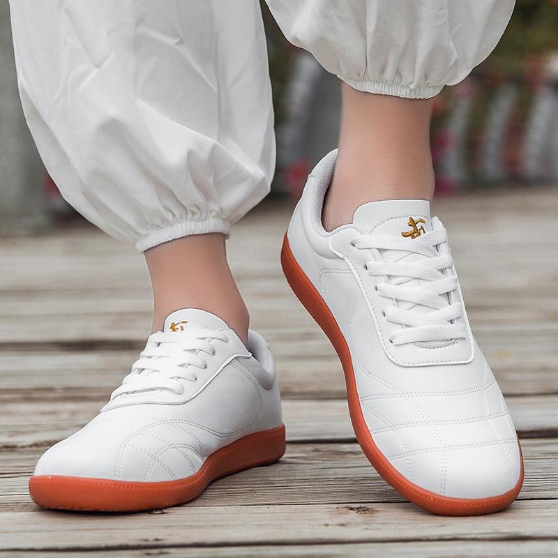 Buty do Tai Chi Jurzhen skóra bydlęca podeszwa buty treningowe męskie buty sportowe do sztuk walki oddychające