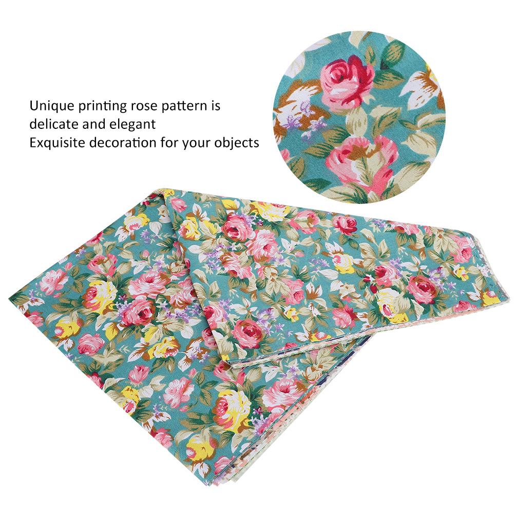 7Pcs Floral Cotton Cloth DIY Hand‑Made Craft Dressmaking Sewing Printing Rose Pattern 50x40cm