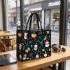 Christmas Snowman Printed Portable Tote Bag Cute Fashion Shoulder Handbag for Daily Use
