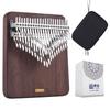 LingTing Kalimba 42 Toetsen Chromatische Duimpiano Amerikaans Zwart Walnoothout met Opbergkoffer Hanonkai Kalimba voor de Beginner-Vriendelijke "Luisterende Maan"