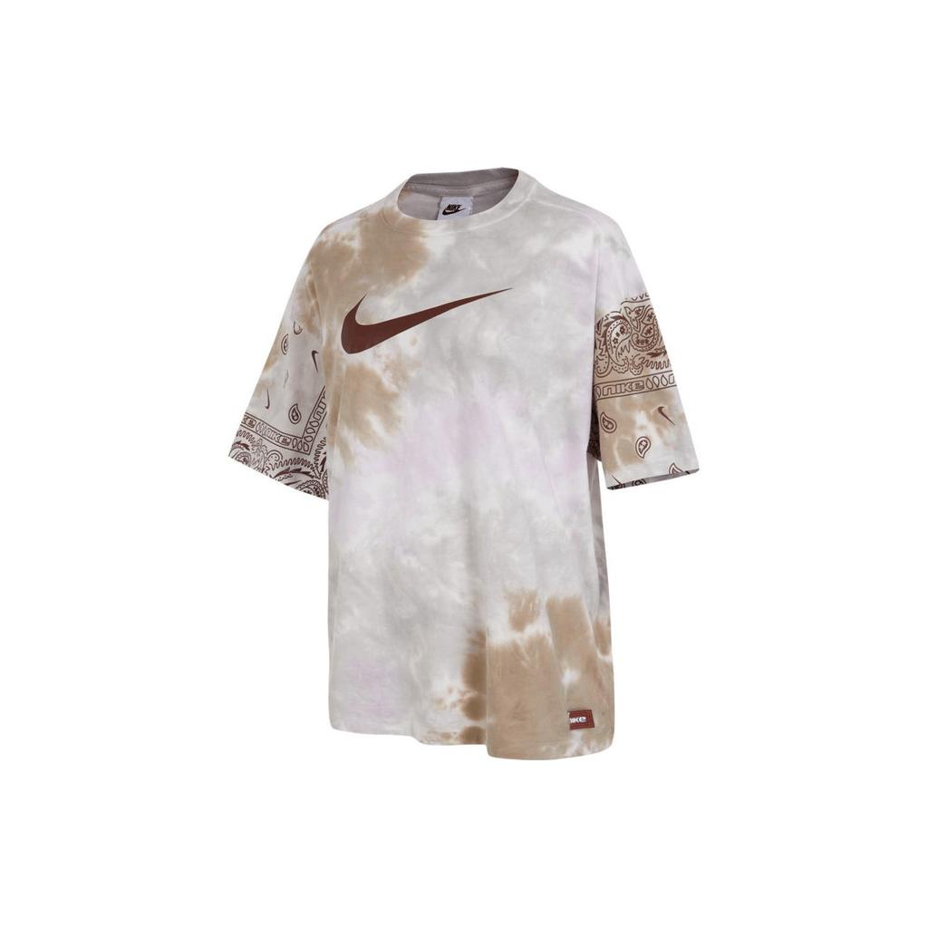 New Nike Drop Shoulder Sleeve T Shirt Women's Khaki FJ7731-030