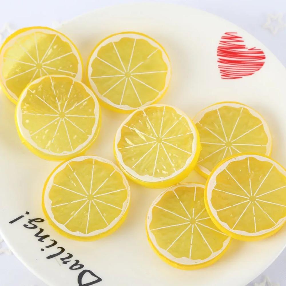 6 Artificial Lemon Slices Blocks Props Simulation Fake Fruit Realistic Model Party Home Kitchen Restaurant Christmas Decoration