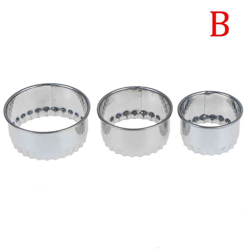 3Pcs Attractive And Durable Round/Flower Shaped Dough Stainless Steel Dumplings Cutter