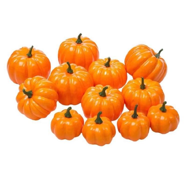 12Pcs Realistic Simulation Pumpkin for Thanksgiving Decoration, Basket Display, Artificial Pumpkins Vegetable Decoration