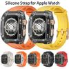 Translucent Case Silicone Strap for Apple Watch Ultra 3/2/1 49mm  All-inclusive Protective Shell Apple Watch 11 10 9 8 7 6 SE3 46mm 42m 44mm 45mm 41mm