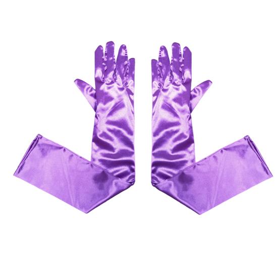 1 Pair Smooth Satin Long Gloves Silky Material Fancy Dress Gloves Wedding Dress Photography Accessories