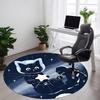 1pc Night Space Cat Office Round Area Rug,  Mat Suitable ForOffice, Under Office Chairs Bedroom Living Room Home Decor, Room Deco