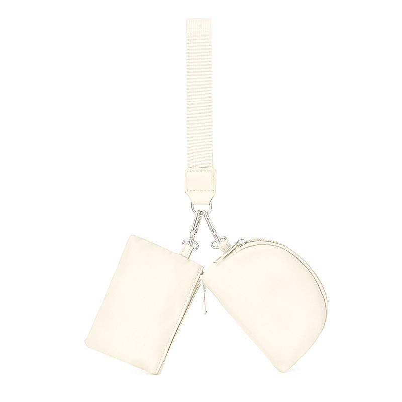 

1 шт. Мини-кошелек-браслет на молнии Mother s Memory, женская сумочка с двойным карманом, портативный кошелек-брелок, кошелек для монет бежевый