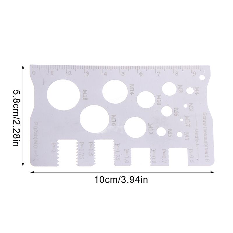 Durabler Stainless Steel Ruler Screw Measuring Ruler Precise Pitch Measurement Thread Gauge Screw Measurement Ruler Measuring