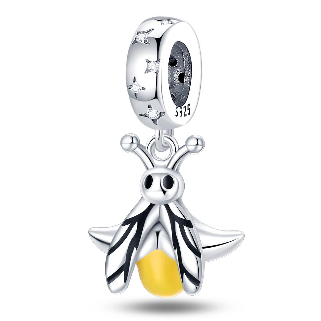 925 Silver Bee Charm Beads Bumblebee Pendant 4MM Hole Fit Bracelet Bangle DIY Jewelry Gift