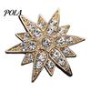 Rhinestone Lapel Pin 1/2Pcs Double-Layered Eight-Pointed Star with Rhinestones, Thickened Alloy Fashion Suit Safety Buckle for Suits Shirts
