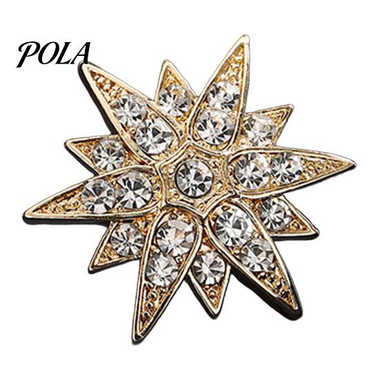 Rhinestone Lapel Pin 1/2Pcs Double-Layered Eight-Pointed Star with Rhinestones, Thickened Alloy Fashion Suit Safety Buckle for Suits Shirts