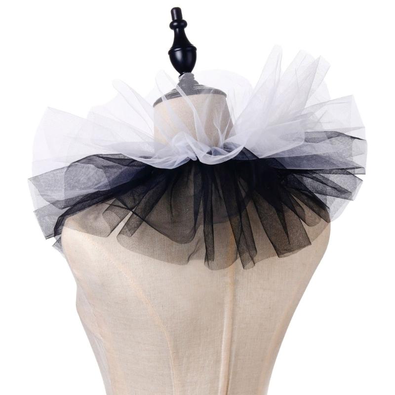 Retro Ruffled Collar Girls Cosplay Tie Victorian Collar Lapel Medieval Cosplay Victorian Ruffled Tie Collar
