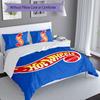 3pcs Hot Wheels logo pattern bedding set duvet cover set includes duvet cover &pillowcases, perfect all season bedroom decoration & gift