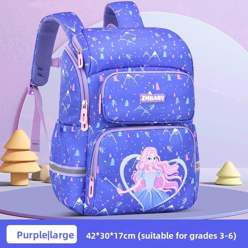 Kids School Backpack Cartoon Dinosaur Oxford Fabric Lightweight Dual Shoulder For Elementary Students