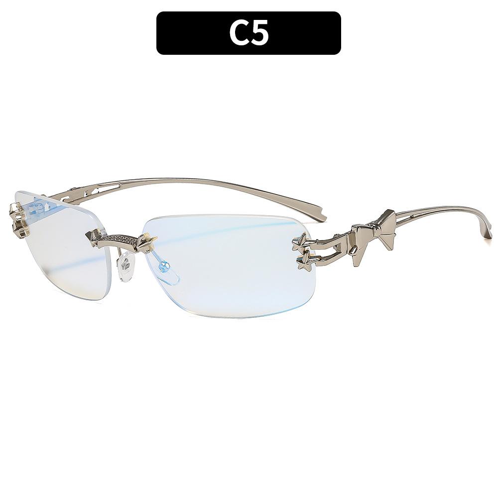Ins Korean Fashion Y2k Rimless Sunglasses Women Luxury Brand Square Sun Glasses Personality Punk Eyeglasses Female Eyewear