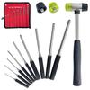 Pin Punch Set, 9-Piece Set, 1.5/2.0/2.5/3.0/4.0/4.7/5.5/6.3/7.9mm, Includes Hammer, Roll Pin Punch, DIY Center Punch, Pin Removal Tool for Mac