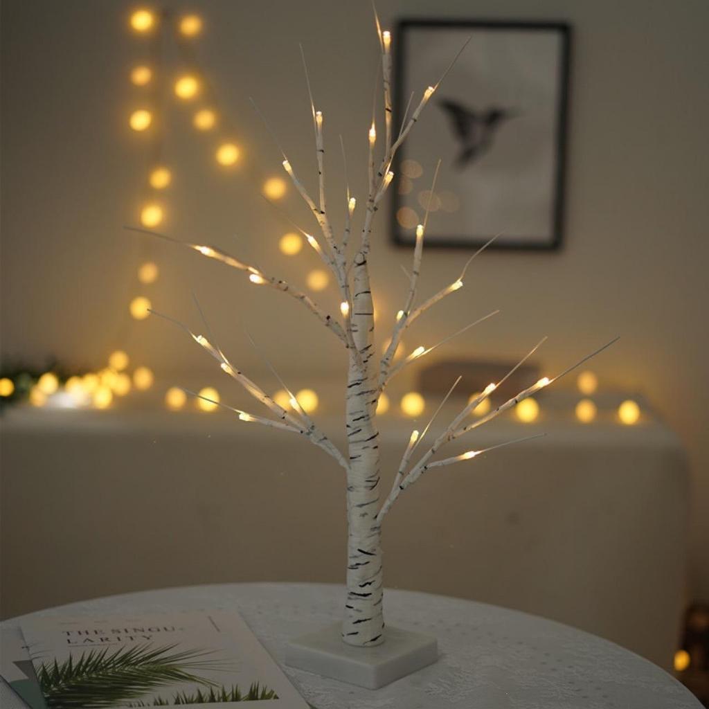 LED Christmas Birch Tree Lights - Home Decor for Living Room, Bedroom, and More