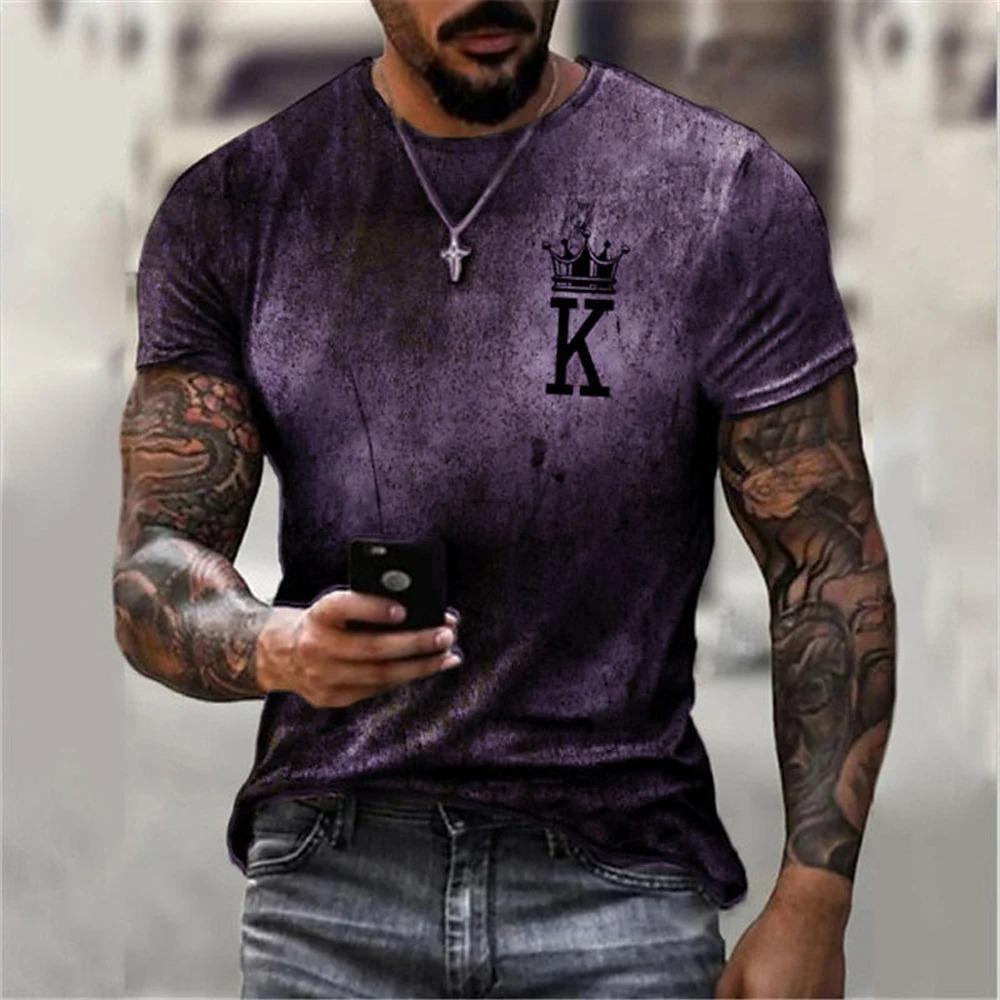 2024 Men's Vintage Clock Print T-Shirt Men's Street Casual Wear Men's Summer Fashion Top Men's Sports Sweat Wicks Short Sleeve