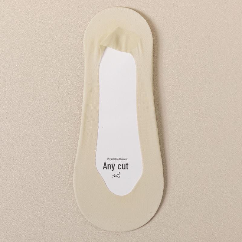 Women's Ultra-Thin Non-Slip Summer Boat Socks: Pure Cotton, Shallow, Heel-Secure, High Heel Compatible