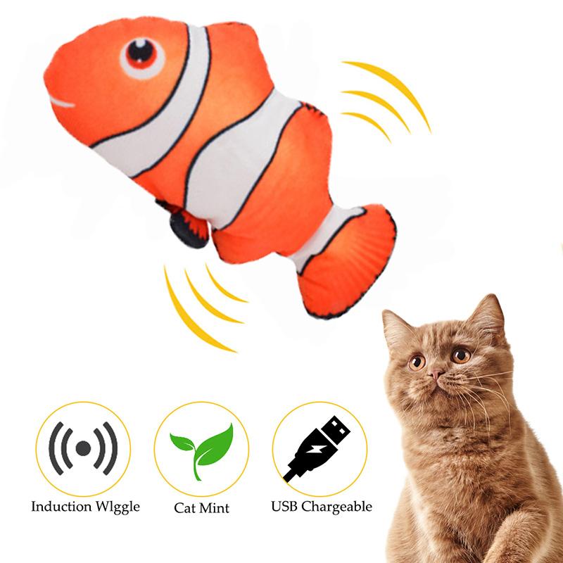 Pet Soft Electronic Fish Shape Cat Toy Electric USB Charging Simulation  Fish Toys Funny Cat Chewing Playing Supplies