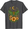 Luna Moth Celestial Garden Graphic Tee Men's Casual Cotton Print Round Neck T-Shirt