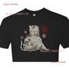 Tattoo Cat Unisexs T Shirt Funny Lover Dad Ukiyo E Cats Unisexeki Neko Trending Grey Black Vintage Washed Slightly Soft