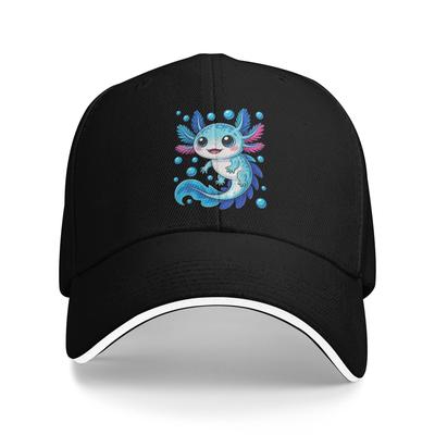 Blue Axolotl Kawaii Lover Sun Baseball Cap  Spring Classic Hip Hop Hats For Unisex Unisex Outdoor Gym Snapback Cap