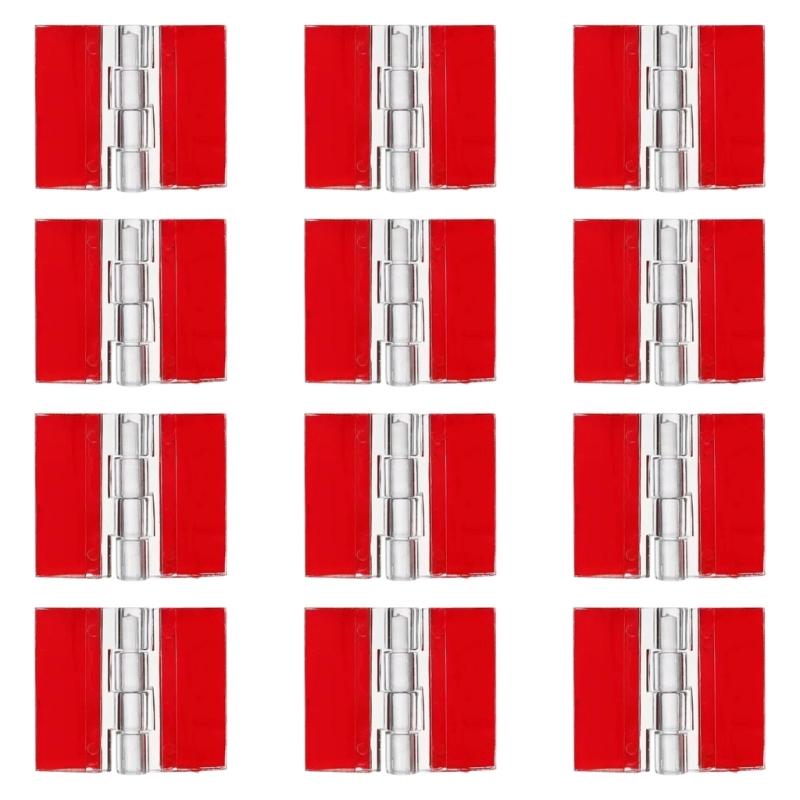 12pcs Clear Plastic Mini Hinges Auto Stick Backing Easy Installation No Glues Required Piano Styles for Craft Projects