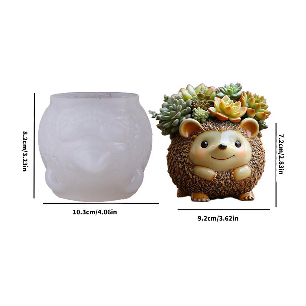 Reusable Silicone Hedgehog Mold Silicone Texture for Handmade Resin Art Crafting Decorative Planters Unique Gift Ideas