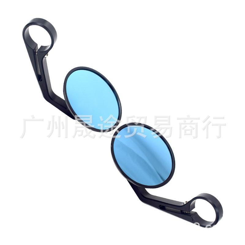CNC Aluminum Motorcycle Rearview Mirror Scooter Bike Handlebar End Mount Black Round Vintage Style