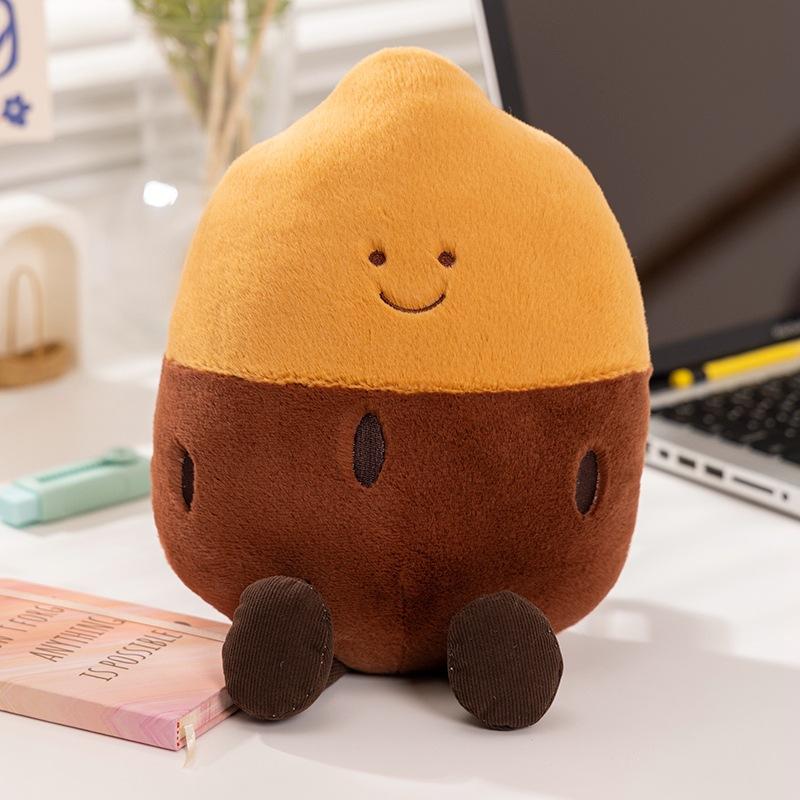 Cute Winter Bonfire Flame Firewood Pile Plush Doll Roast Corn Toy Doll Creative Christmas Gift Women