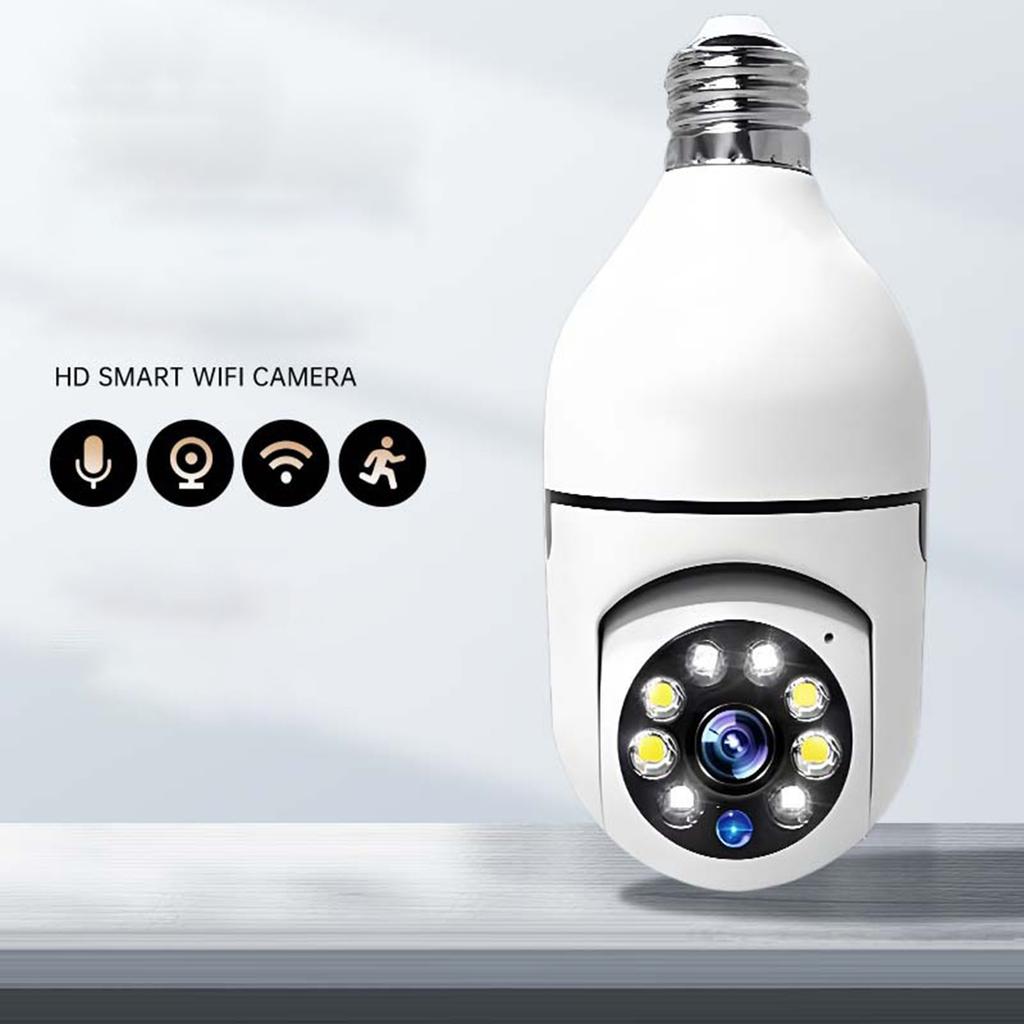 Cameră de securitate cu bec WiFi fără fir Cameră de securitate pentru casă pentru interior și exterior