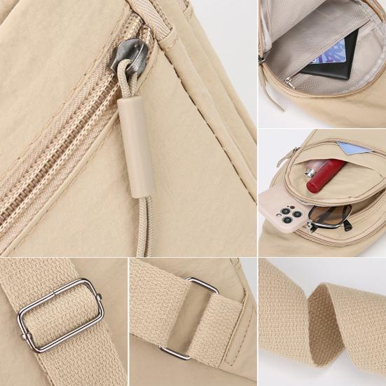 Bolso Cruzado de Pecho para Mujer Gran Capacidad Impermeable Correa Ajustable Cremallera Bolso Cruzado al Hombro Único para Viajes al Aire Libre Bolsita Deportiva