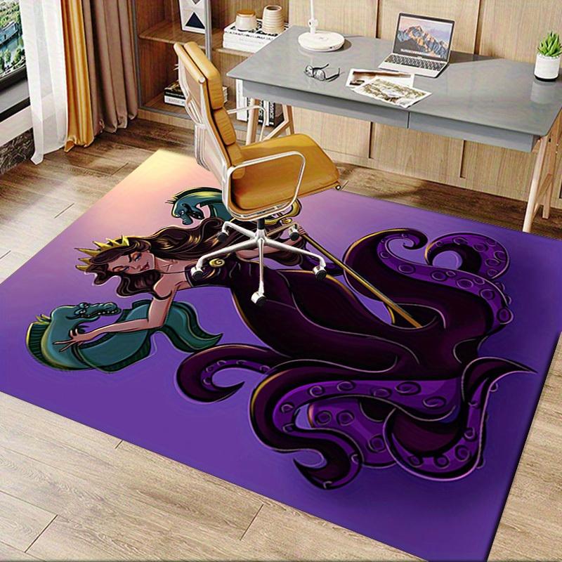 3D Printed Mermaid,Villain,Serpent Anti-Slip Rug - Machine Washable Office Rug for Living Room, Bedroom, Office - Multiple Sizes