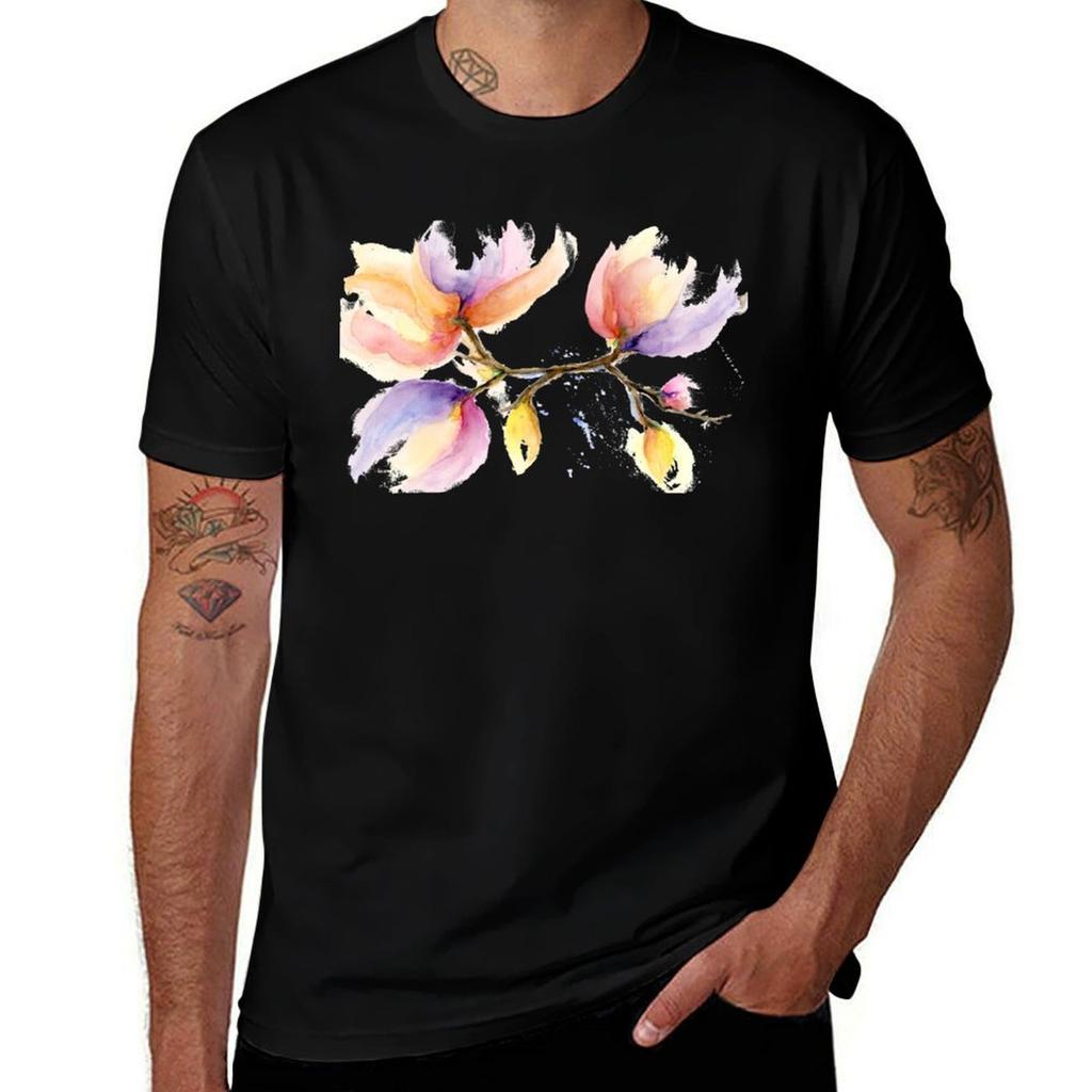 Spring Magnolia Abstract TShirt Essential Solid Color TShirt