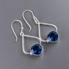 London BlueTopaz Gemstone 925 Sterling Silver Handmade Jewelry Earrings For Gift EE-33-7