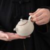 Beige Ru Kiln Ceramic Handmade Teapot High-end Household Master Famous Tea Kettle Tea Making Kung Fu Tea Set