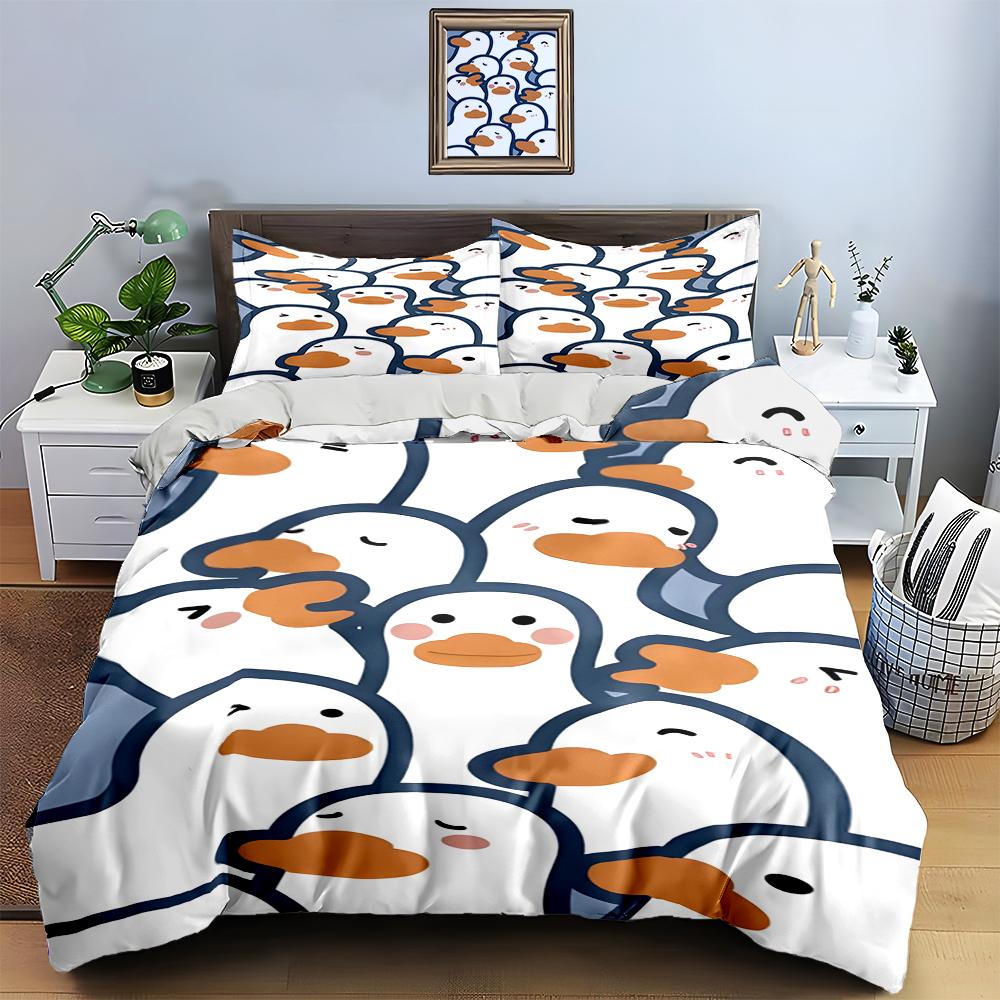 Duck faces pattern. Bedding Duvet cover sets Duvet covers Pillowcases gifts (1 * Duvet Cover 2 * Pillowcases, without duvet insert)