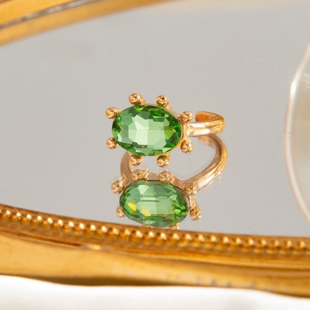 Shiny Oval Shape Rhinestone Ring Multicolor Finger Ring Gift Candy Color Statement Ring Wedding