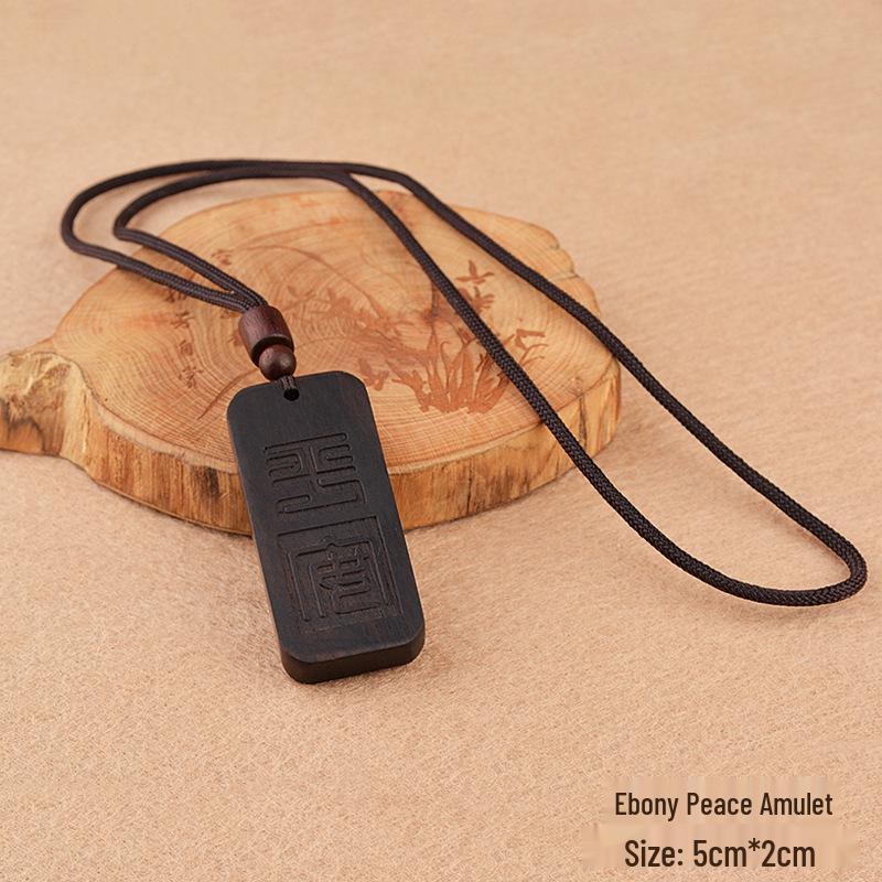 Ebony Pendant Necklace for Couples - Wushi Pai Ethnic Style Sweater Chain