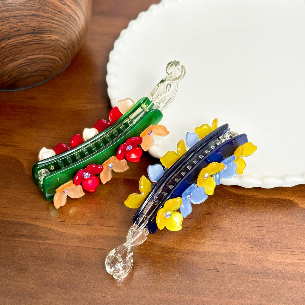 Dowe Fashionable Acetate Hair Claw Clip With Sparkling Rhinestones For Effortless Style