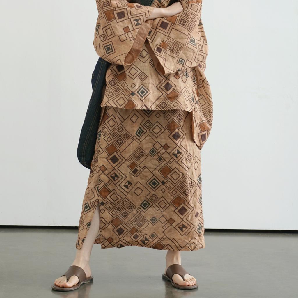 Johnature Women Vintage Plaid Chinese Style Skirts Spring Loose Bat Sleeve Female Skirts