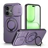 Sliding Camera Lens Protection Armor Case For Honor 600 Lite LNA-NX1 Metal Ring Stand TPU Frame Hard Plastic Phone Cover Fundas