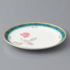NARUMI Caress Plate, 16cm, Green, Floral Rose Design, Elegant, Stylish, Cute, Cake Plate, Flat Plate, Made in Japan, Gift Boxed, 52560-1225