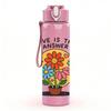1PC Love Is Answer Flower Pot 750ml Color Plastic Sports Water Bottle Leakproof Flip Straw Lid Suitable for Sports Office Home Use
